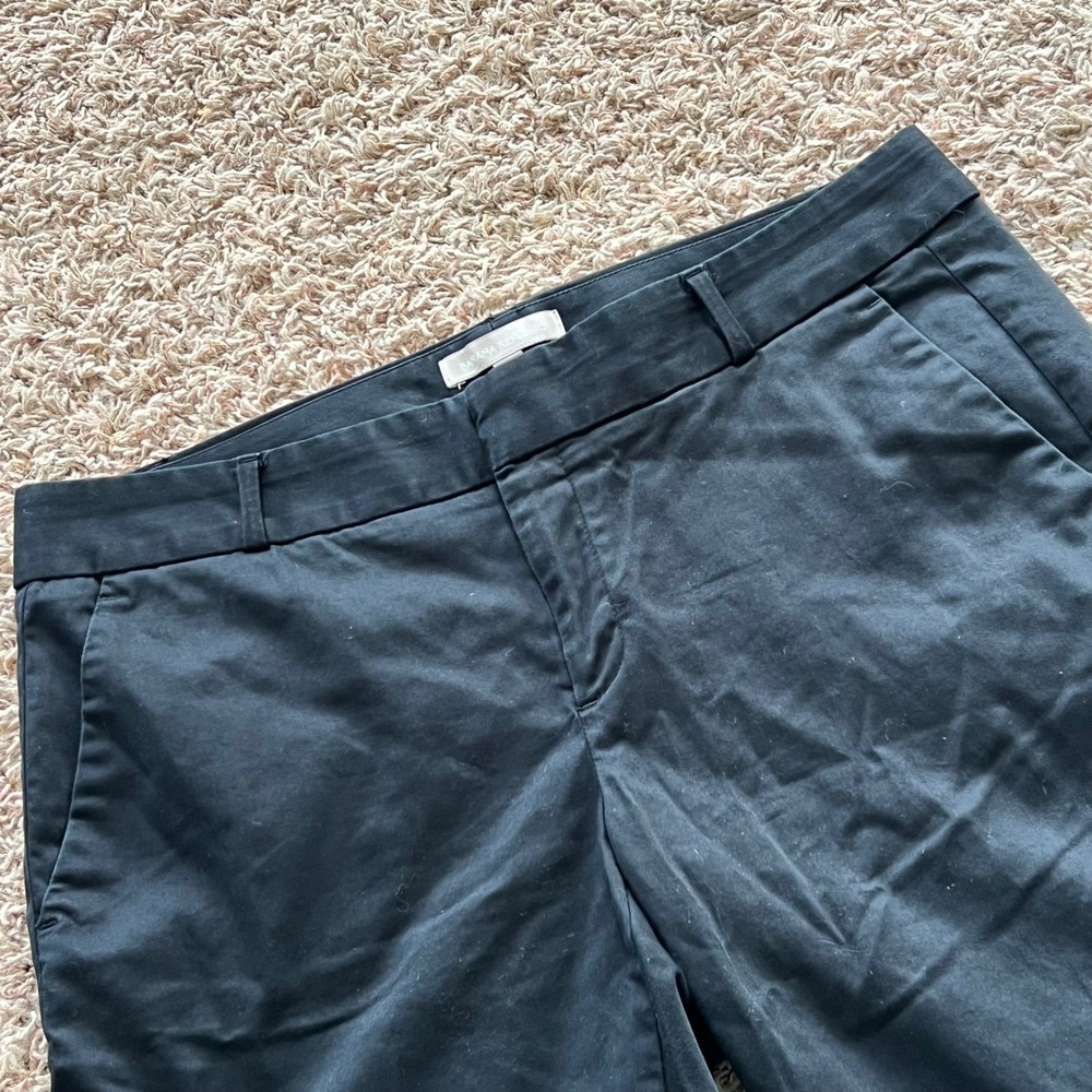 Banana Republic Womens Black Chino Shorts Size 8 Mid Rise Bermuda Casual Dressy